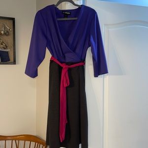 Faux Wrap Top MIDI Dress